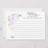 紫色の花共有の出席 案内状 (正面)