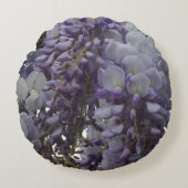 紫色の花円枕 ラウンドクッション (正面)