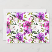 紫色の花写真バプテスマサンキューカード 招待状 (裏面)