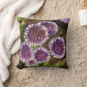 紫色の花写真投げクッション クッション (ブランケット)