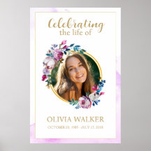 紫色の花写真葬祭記念サイン