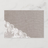 紫色の花及びレースの結婚式の詳細の挿入物カード エンクロージャーカード (裏面)