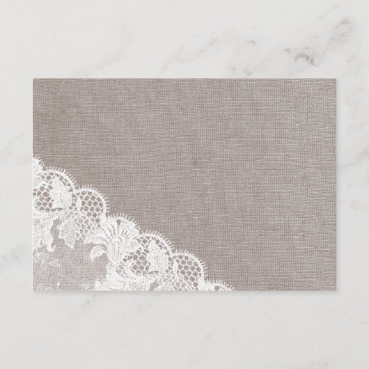 紫色の花及びレースの結婚式の詳細の挿入物カード エンクロージャーカード (裏面)