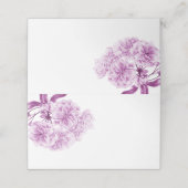 紫色の花咲きフローラのテント座席表 プレイスカード (外部開封)