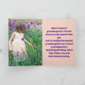 紫色の花孫娘誕生日カード サンキューカード (内部)