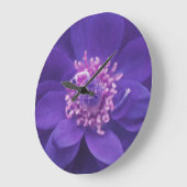 紫色の花弁の曼荼羅の柱時計 ラージ壁時計 (傾斜)
