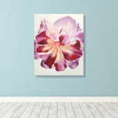 紫色の花弁バラ混合メディ絵画アの キャンバスプリント (インサイチュ (ウッドフロア))