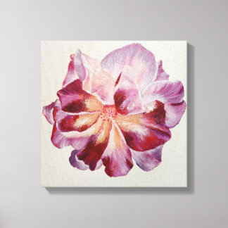 紫色の花弁バラ混合メディ絵画アの キャンバスプリント