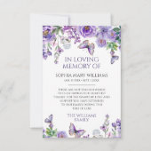 紫色の花悔やみや弔慰記憶サンキューカード サンキューカード (正面)