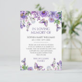 紫色の花悔やみや弔慰記憶サンキューカード サンキューカード (スタンド正面)