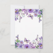 紫色の花悔やみや弔慰記憶サンキューカード サンキューカード (裏面)