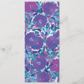 紫色の花手メニュ絵を描ーカード メニュー (裏面)