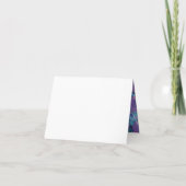 紫色の花手絵を描サンキューカード 招待状 (裏面)