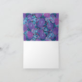 紫色の花手絵を描サンキューカード 招待状 (内部)