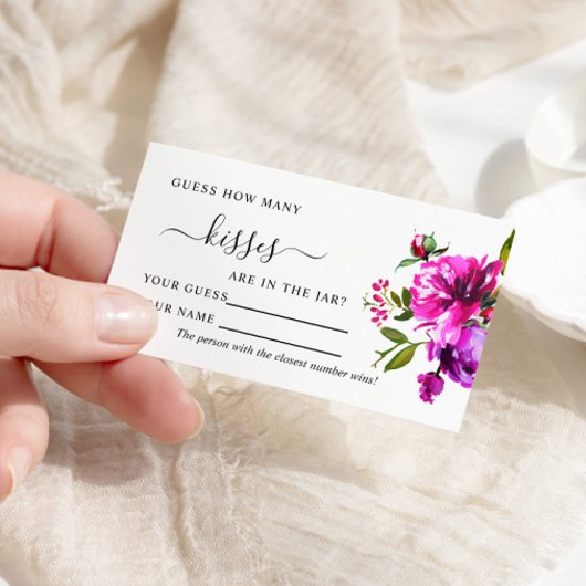 紫色の花数ゲームキスカード プレイスカード