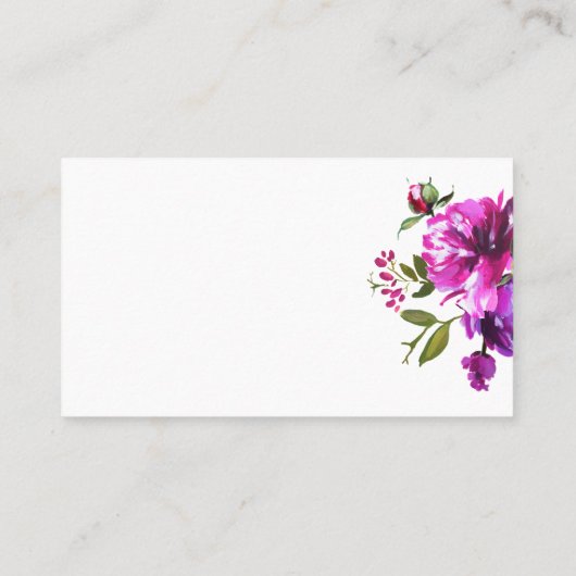 紫色の花数ゲームキスカード プレイスカード (裏面)