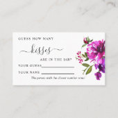 紫色の花数ゲームキスカード プレイスカード (正面)