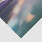 紫色の花月と湖の反射 薄葉紙 (詳細)