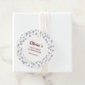 紫色の花柄の最初の聖餐式 フェイバータグ (インサイチュ)