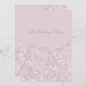 紫色の花柄の85thバースデーパーティ招待状 招待状 (正面/裏面)