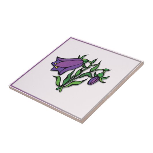 紫色の花柄はタイルを設計しました タイル (側面)