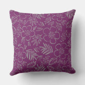紫色の花柄グラフィック クッション (裏面)