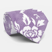 紫色の花柄ネックタイ ネクタイ (ロール)