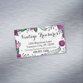 紫色の花柄 マグネット名刺 (インサイチュ)