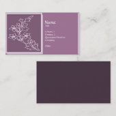 紫色の花柄 名刺 (正面/裏面)