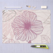 紫色の花柄 薄葉紙 (クラフト)