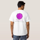 紫色の花柄 Tシャツ (裏面フル)