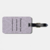 紫色の花模様の壁紙2 ラゲッジタグ (裏面横)