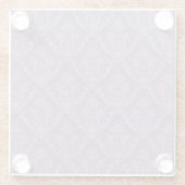 紫色の花模様の壁紙 ガラスコースター (裏面)