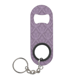 紫色の花模様の壁紙 キーホルダー栓抜き