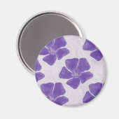 紫色の花模様の磁石 マグネット (正面/裏面)