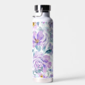 紫色の花模様 ウォーターボトル (右面)