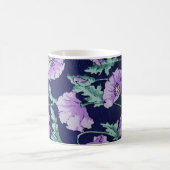 紫色の花模様 コーヒーマグカップ (中央)