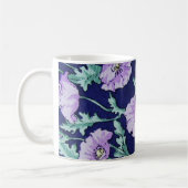 紫色の花模様 コーヒーマグカップ (左)