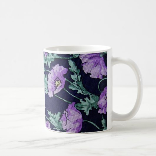 紫色の花模様 コーヒーマグカップ (右)