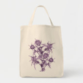 紫色の花模様 トートバッグ (正面)