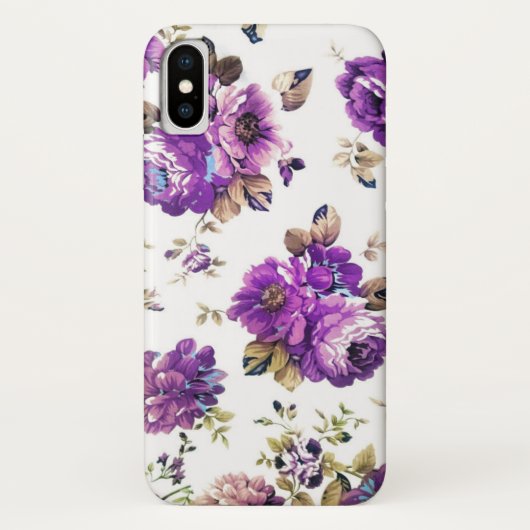 紫色の花模様(モノグラム) Case-Mate iPhoneケース (裏面)