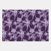 紫色の花模様 ラッピングペーパーシート (正面3)