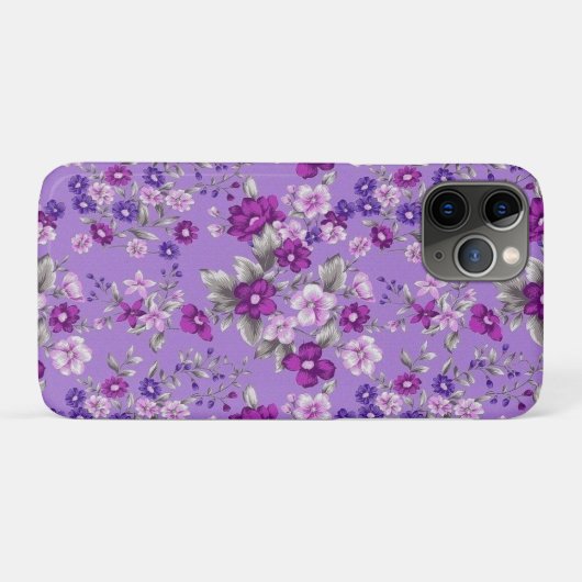 紫色の花模様 Case-Mate iPhoneケース (裏面(横))
