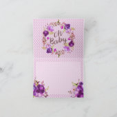 紫色の花水彩フローラありがとう サンキューカード (内部)