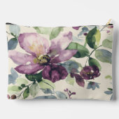 紫色の花水色 アクセサリーポーチ (裏面)