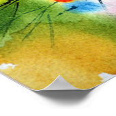 紫色の花瓶の花 – ポスター (角)