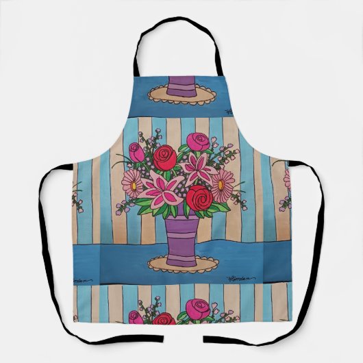 紫色の花瓶 エプロン (正面)