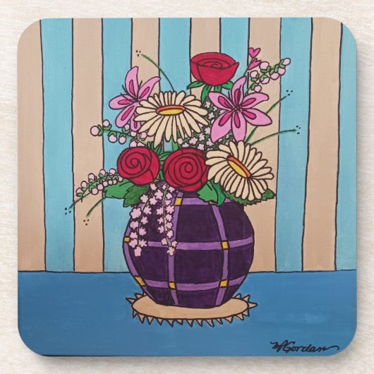 紫色の花瓶 コースター (正面)