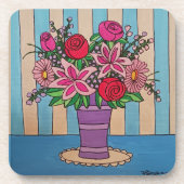 紫色の花瓶 コースター (正面)