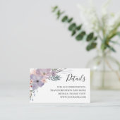 紫色の花結婚の詳細。情報。ラベンダー エンクロージャーカード (スタンド正面)